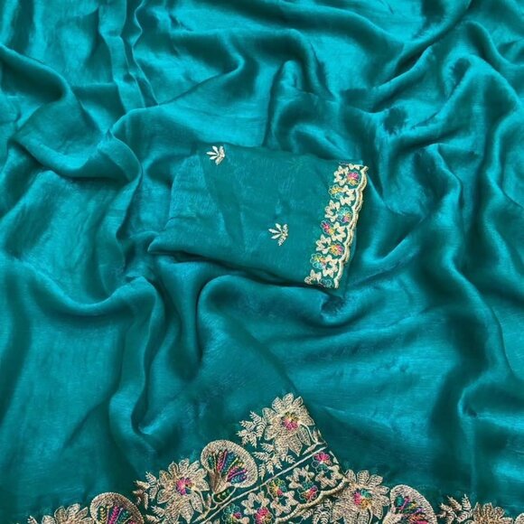 SATIN SAREE - Picture 4 of 12